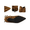 thumbnail image 3 of BLISSFUL STEP Pointed Toe Bow Cutout Kitten Heel Ankle Booties for Women Leopard 6, 3 of 7