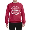 thumbnail image 2 of Wild Bobby, Papa Man Myth Legend Funny Dad Uncle Papa Granpa Dad Gift, Father's Day, Unisex Crewneck Graphic Sweatshirt, Vintage Heather Red, Small, 2 of 4