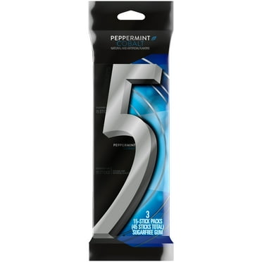 5 Gum Peppermint Cobalt Sugar Free Chewing Gum - 15 ct (3 Pack)
