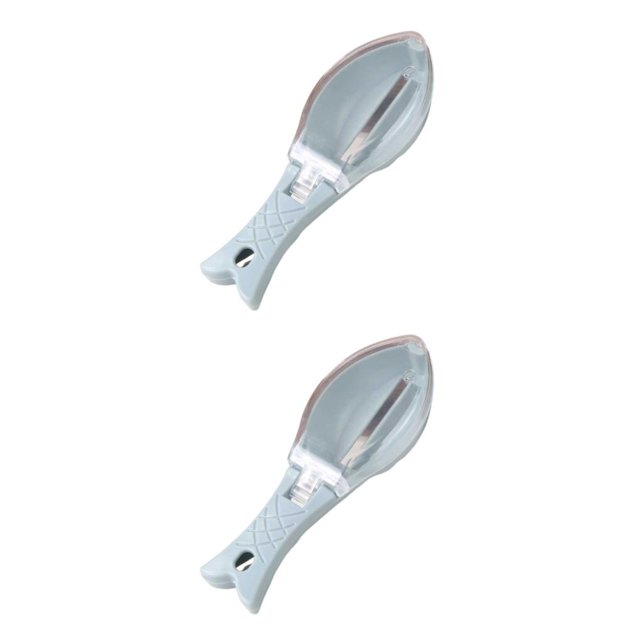 Toystoory Removedor de escamas de pescado para el hogar Manual ABS Escamas reutilizables Rascador Herramienta de limpieza de raspado Gadget de Azul 2Conjunto