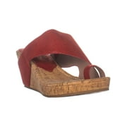 Womens Donald J Pliner Gyer2 Wedge Slip On Sandals, Red, 7 US
