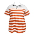 DAFPZW Summer Tops for Women Quarter Zip Stand Collar Shirts Striped ...
