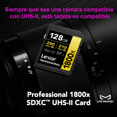 thumbnail image 4 of Lexar tarjeta de memoria SD 1800x 128gb con regalo, Class 10, U3, V60,  270MB/s, 4 of 8