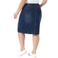 thumbnail image 4 of DARING DIVA Women's Plus Summer High Waist Knee Length Denim Skirt 1X Dark Blue, 4 of 6