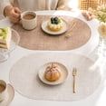thumbnail image 5 of Placemats Set of 4, Heat Resistant Oval Faux Leather Place Mats 11.8 x 16.9 Inch, Waterproof Wipeable Reversible PU Placemat for Kitchen Dining Table, Indoor & Outdoor, 5 of 9