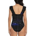 thumbnail image 6 of Yiaed Mathematica Science Print Women's Ruffled One Piece Swimsuit V Neck Swimwear Slimming Monokini for Woman-XX-Large, 6 of 8