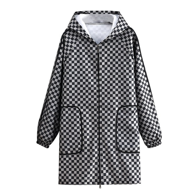 Delantal impermeable en forma de damero para mujer