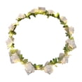 thumbnail image 4 of Diadema con corona de flores para novia, tocado floral para parque, disfraz blanco, 4 of 9