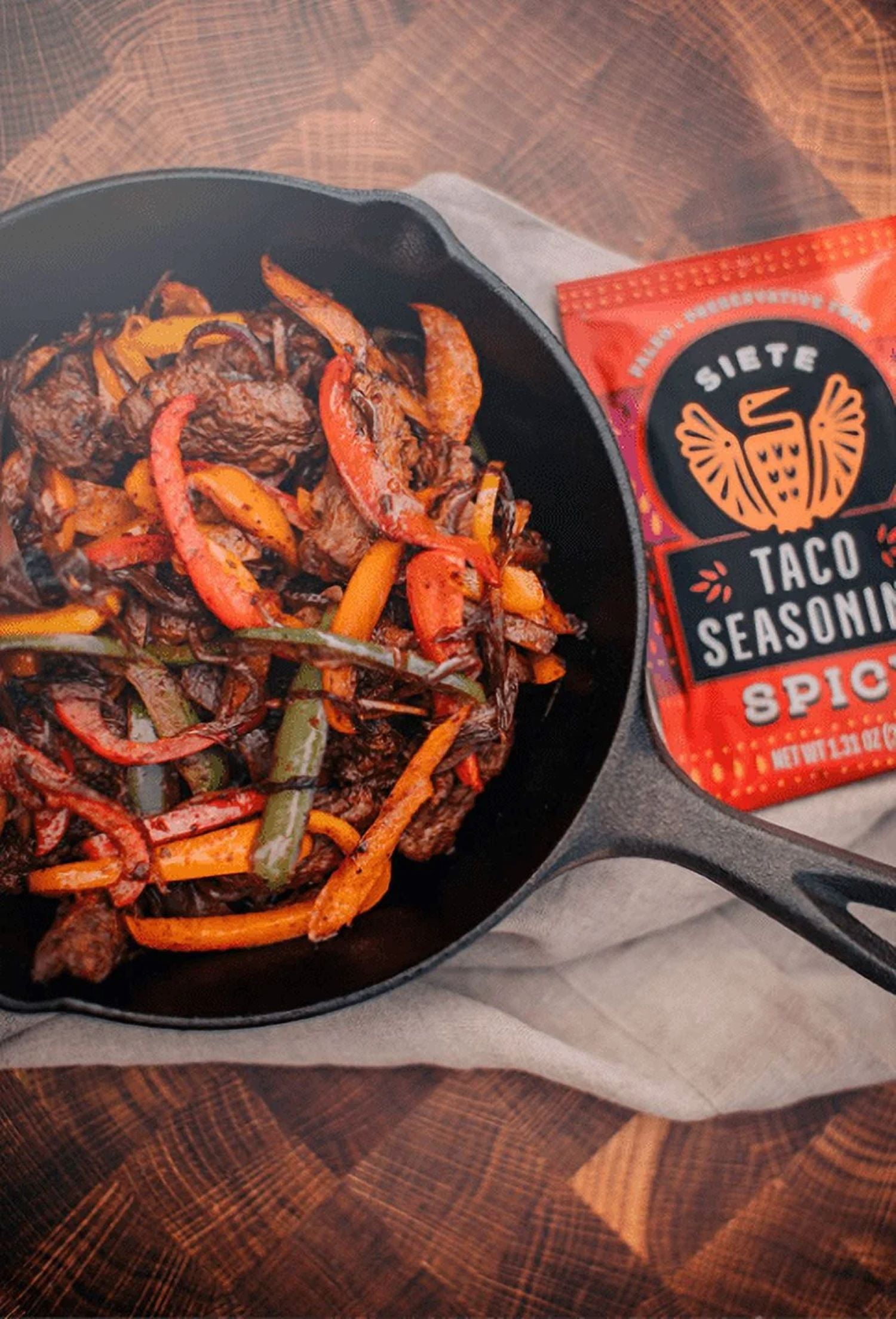 (2 pack) Siete Family Foods, Spicy Taco Seasoning Spice Mix, 1.31 oz. Packet
