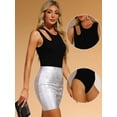thumbnail image 2 of DARING DIVA Women's Slim Fit Gilding Shiny Ribbed Body Suits XL Black, 2 of 6