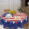 thumbnail image 5 of 4th of July Tablecloth Round 60 Inch Blue Patriotic American Flag Decorative Table Cloth Independence Day Outdoor Table Cover for Dining Kitchen Holiday Party Picnic Home Memorial Day Decoration, 5 of 6