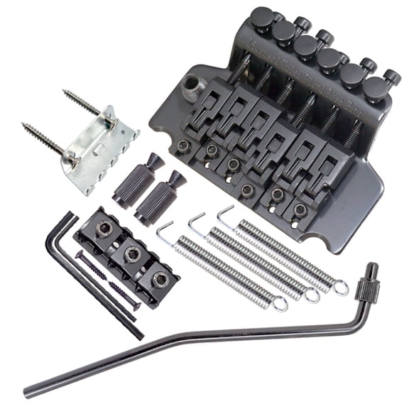 Zayman Double Locking Tremolo System Bridge – Chrome Electric Guitar Replacement Parts with Hardware