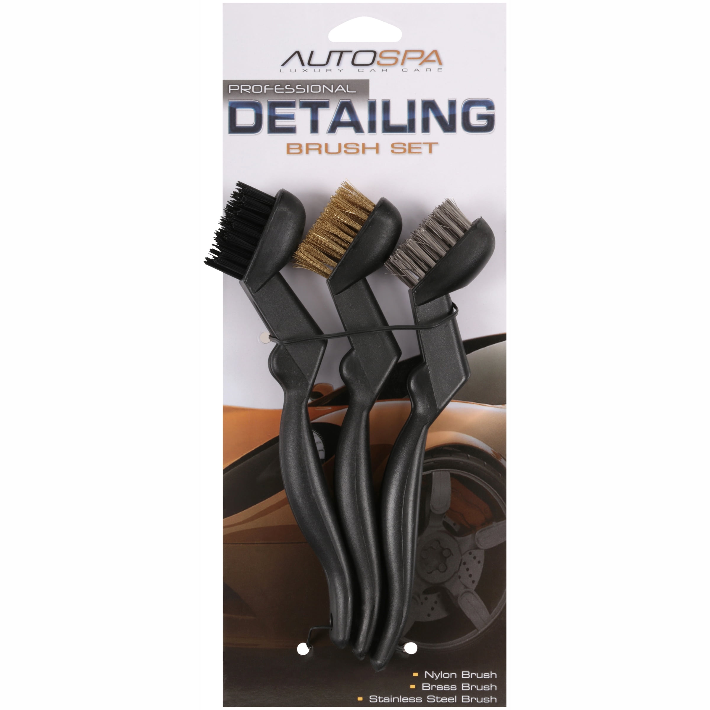 AutoSpa Professional Detailing Brush Set 3 pc Pack
