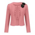 thumbnail image 6 of Xysaqa Women Elegant Slim Fits Double Breasted Blazer Jacket Open Front Cardigan Casual Long Sleeve Work Office Blazer Coat Dress Suit with Roses (S-3XL), 6 of 7
