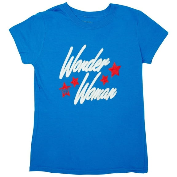 Wonder Woman Retro Blue T-Shirt-XLarge (14-16)