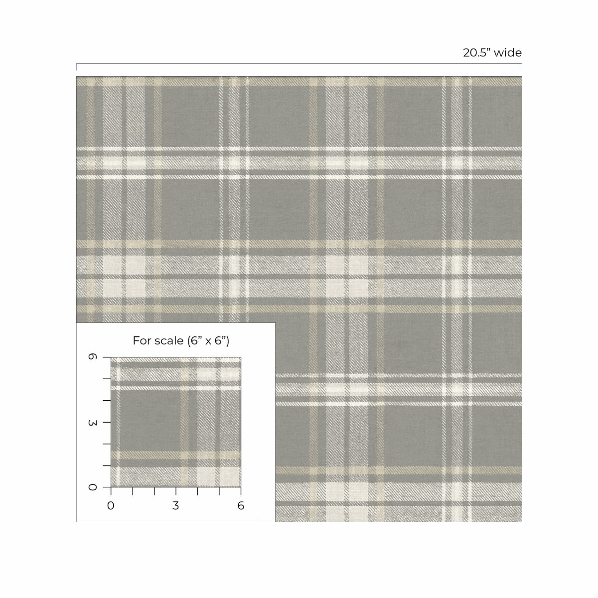 Nextwall Daydream Grey Sennehill Plaid Peel And Stick Wallpaper - 20.5 in. W x 18 ft. L Roll