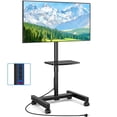 thumbnail image 6 of TAVR Furniture Rolling TV Cart Stand with Wheels for 13-50 inch TVs, Portable Adjustable Mobile Tilt Metal Stand with Shelf, 6 of 12