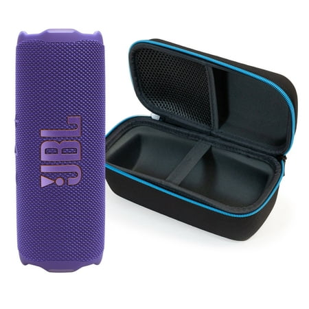 JBL FLIP 7 Bluetooth Speaker & divvi! Premium Hard Case Bundle - Purple