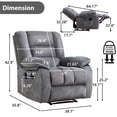thumbnail image 7 of Bonzy Home Manual Recliner Chair Set of 2 with Massage and Heat Overstuffed Fabric Metal frame Manual Reclining Chair Sofa for Living Room, 7 of 7