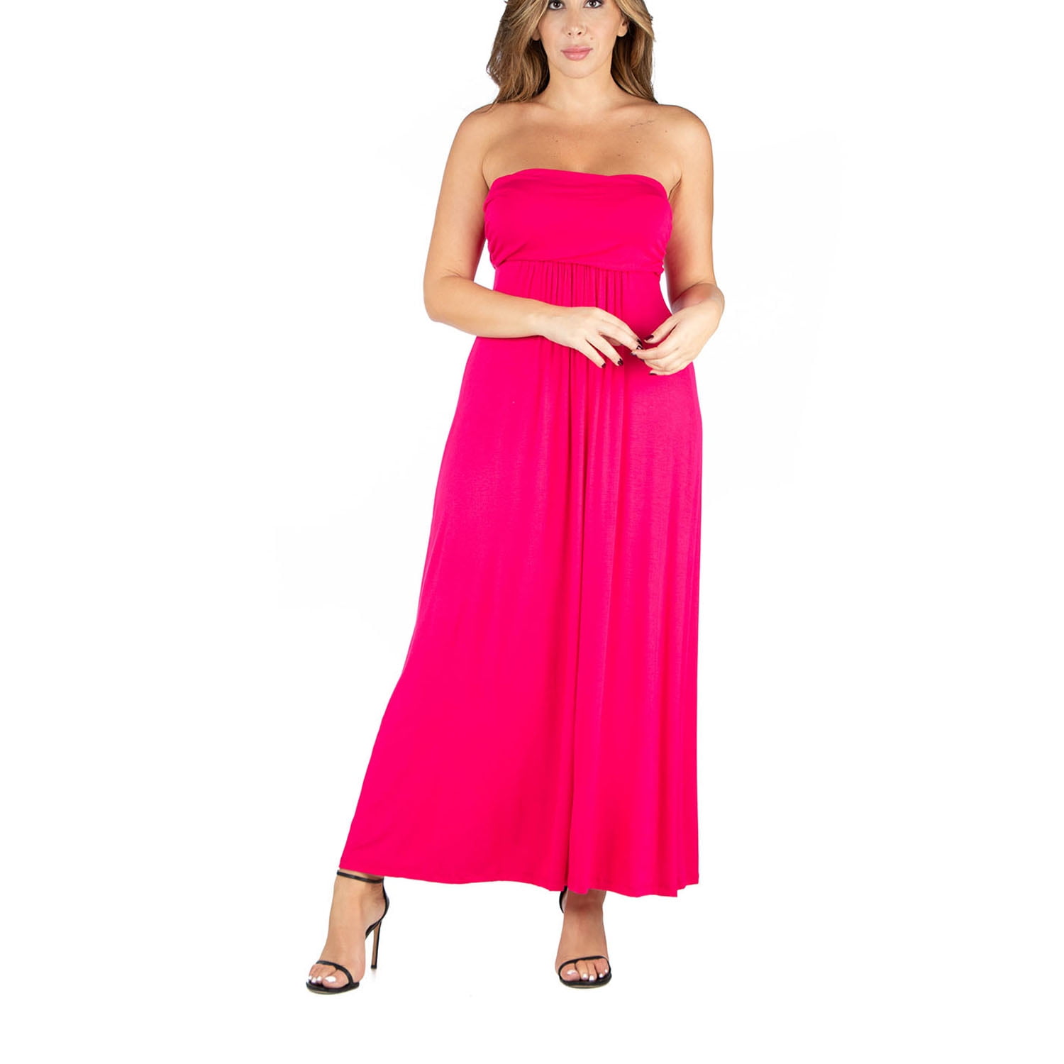 plus size strapless maxi
