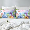 thumbnail image 3 of Erosebridal Colorful Dinosaur Fitted Sheet Queen, Mermaid Scale Fitted Sheet Set Queen, Cartoon Animal Bed Set, Microfiber Room Decorative, 3pcs（No Top Sheet）, 3 of 6