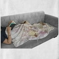 thumbnail image 6 of Cat Soft Flannel Fleece Throw Blanket, Vintage Themed Floral Image with Kitten and Butterfly in Pastel Tones, Cozy Plush for Indoor and Outdoor Use, 50" x 70", Multicolor, by Ambesonne, 6 of 6