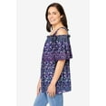 thumbnail image 3 of Woman Within Plus Size Printed Cold-Shoulder Blouse, 3 of 5