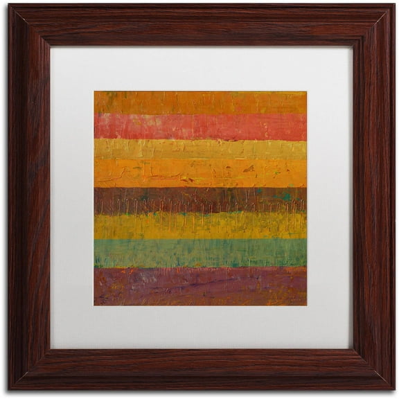 Trademark Fine Art "Orange Line" Canvas Art by Michelle Calkins, White Matte, Wood Frame