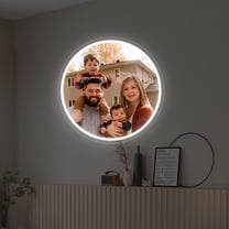 UPONRAY Circular Photograph Custom Neon Signs, Usb Powered with Adjustable Brightness Wall Decor for Gifts, Cool White, 14 inch