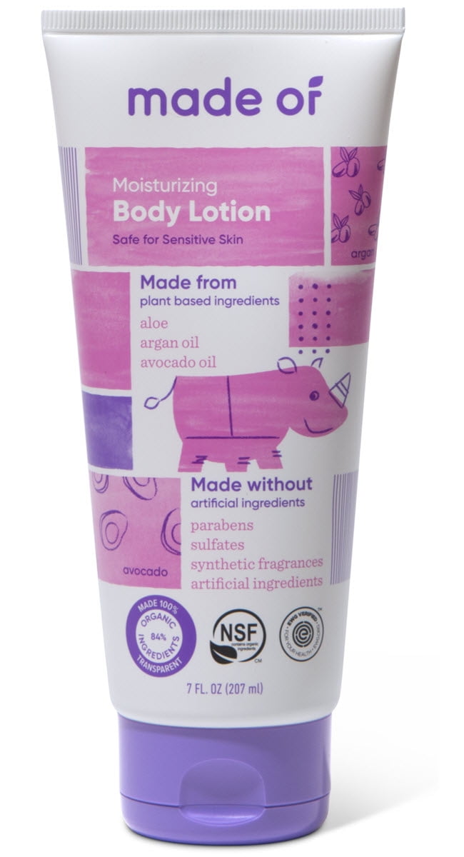 MADE OF Organic Moisturizing Baby Lotion, Fragrance Free, 7 oz