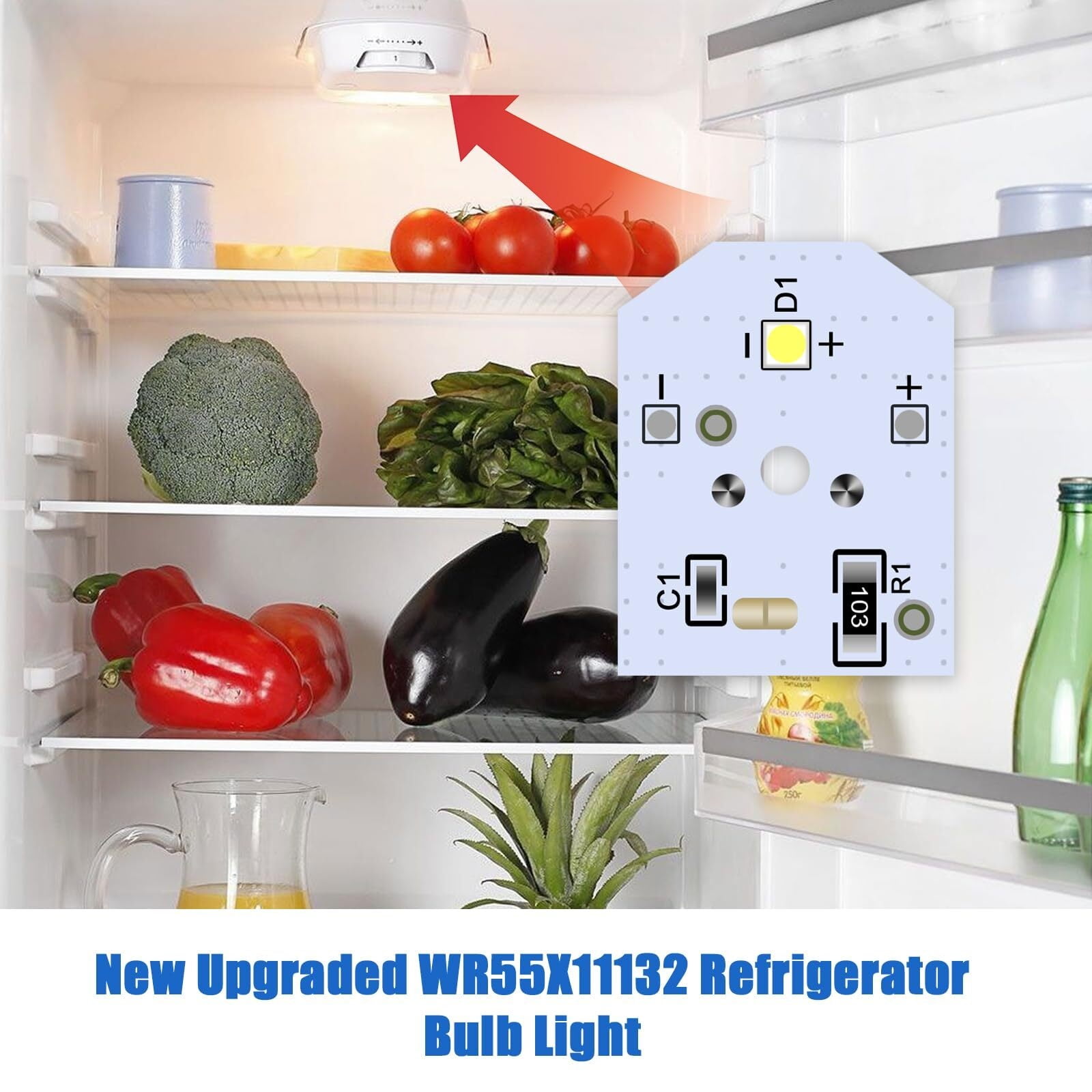 New Upgraded WR55X11132 WR55X25754 GE Refrigerator LED Light Bulb Replace WR55X30602 WR55X26486 PS4704284 3033142 EAP12172918 AP6261806(8 Pack)