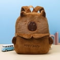 thumbnail image 6 of Huhudde Capybara Shaped Plush Backpack Soft And Comfortable Shoulder Bag With Functional Compartments For Everyday Use, 6 of 20