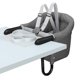 thumbnail image 1 of Silla con gancho con bandeja, almacenamiento plegable y clip de fijación apretado en la trona, asiento portátil para alimentación de bebé, trona para el hogar y los viajes (gris), 1 of 5