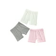 thumbnail image 4 of Canrulo 3Pcs Pack Kids Toddler Baby Girls Summer Safety Pant Children Anti-Emptied Stretch Mid-Rise Solid Short Pants Pink Gray White 2-3 Years, 4 of 7