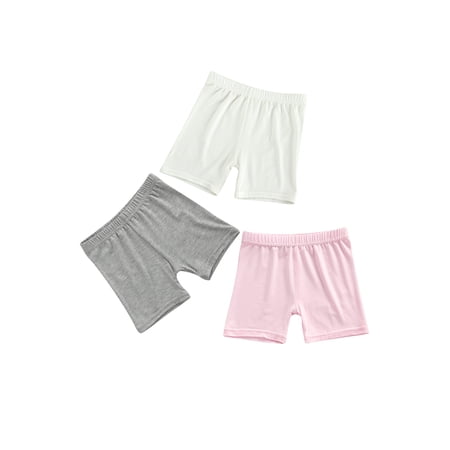 

Fiomva Girls Safety Pants Anti-emptied Stretch Solid Color Mid-rise Shorts