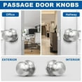 thumbnail image 4 of Brushed Nickel Door Knob, 5 Pack Round Keyless Doorknobs Interior/Exterior Lockset, Passage Locking Door Knobs for Bedroom/Bathroom, Modern Design Door Hardware, 4 of 14