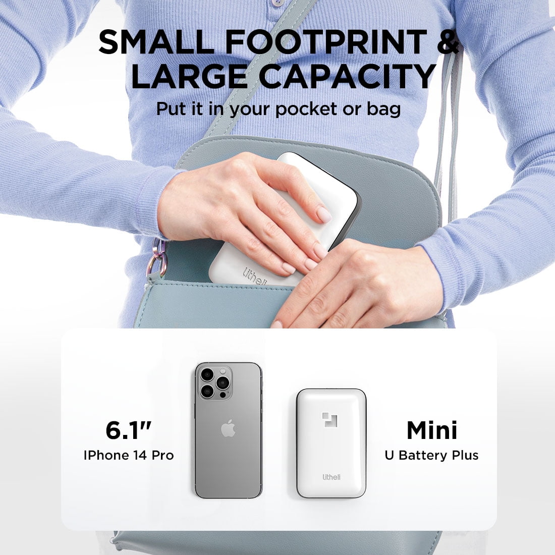 Litheli 20V Battery Pack, 4.0Ah Replacement Lithium Batteries U20 Power Tools and Phone, Tablet, Laptop, etc