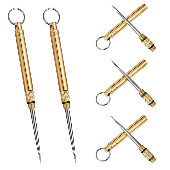 ACDANC 5 Pcs Metal Toothpicks with Key Ring Portable Toothpicks