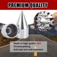 thumbnail image 4 of 33mm x 4 1/4" Chromed Spike Lug Nuts Covers Thread-On,ABS Chrome Plastic Caps Pointed Screw On Lug Nut Cover for Semi Trucks, Pack of 40 PCS, 4 of 7