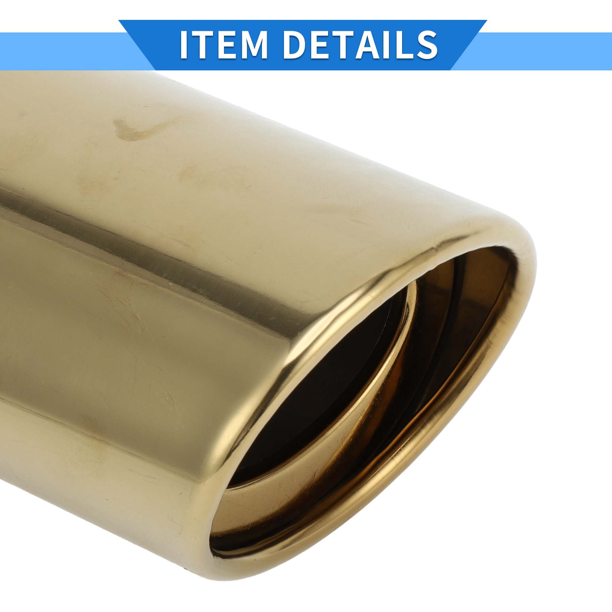 Unique Bargains Slant Exhaust Tip, 1.3" - 2.4" Inlet 3.4" Outlet 5.8" Length Universal