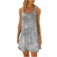 thumbnail image 1 of Robe Décontractée Sans Manches pour Femmes, Longueur Genou, Coupe Ample, Imprimée, Robe de Soleil, Col Rond, Fluide, pour Printemps et Été, 1 of 5