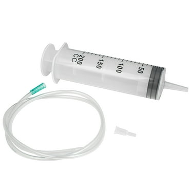 200ML Large Capacity Plastic Syringe with 3.2ft Tube For Hydroponics Lab Measuring,Watering,Refilling