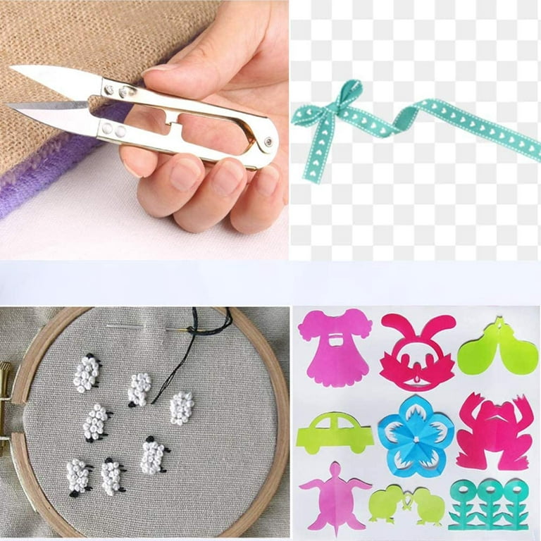 3 Pieces Sewing Scissors 4.7 Inch U Shape Yarn Thread Cutter Embroidery  Small Snips Clippers Trimming Nipper For Sewing Stitch Diy Crafts Supplies,  Ra