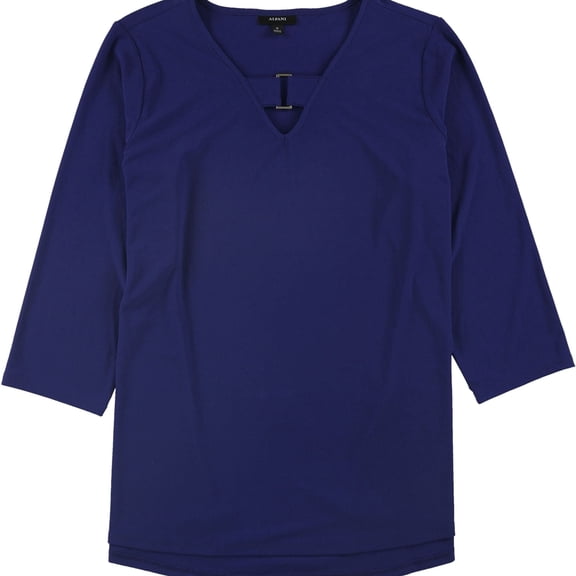 Alfani Womens Buckle Tunic Blouse, Blue, PS