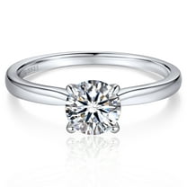 Momentwish 1 Carat Moissanite Engagement Ring for Women - Simulated Diamond Wedding Rings Sterling Silver Valentine's Day Gift Size7