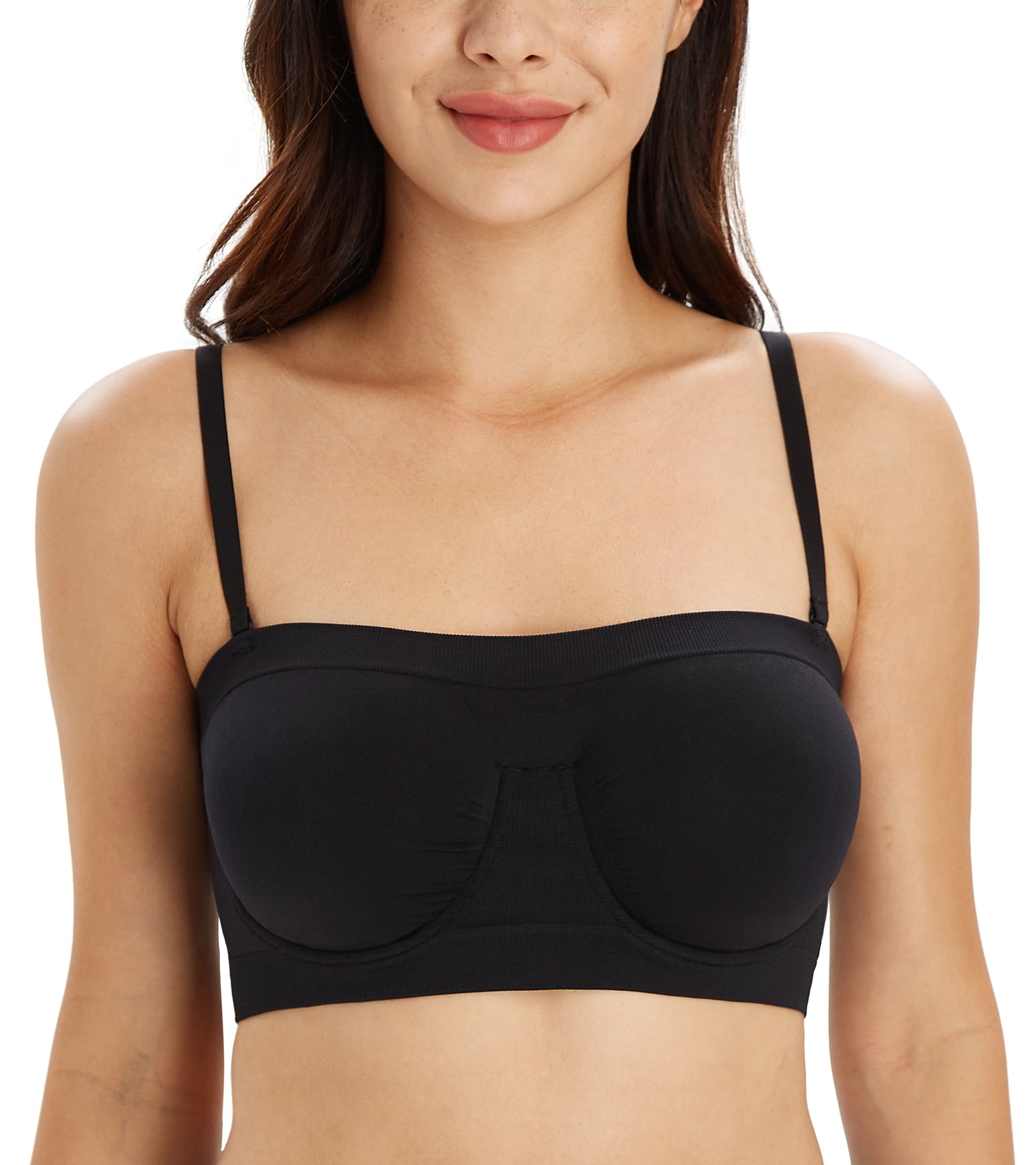 Get ubras Two Ways Wearing With Removable Strap Gathering Tube Top Bra Nude  B75 1 each Delivered