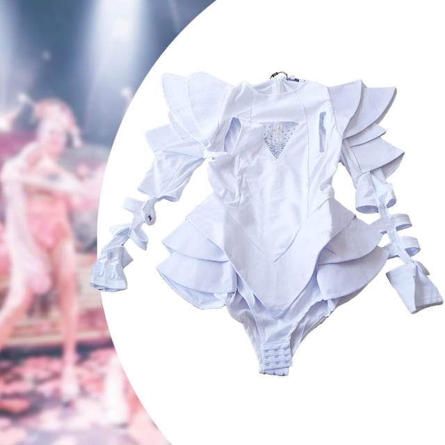 Mono de mujer con diamantes de imitación para discoteca, baile, fiesta de graduación, disfraz para regalo de cumpleaños M