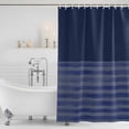thumbnail image 6 of Navy Blue Striped Shower Curtains for Bathroom, Waterproof Fabric Bath Curtains Decor, Bath Tub Curtain Vintage Stripes Ombre Decorative Shower Curtain Sets with 12 Hooks, 72x72 Inch, 6 of 7