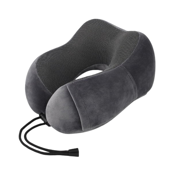 Almohada de con soporte para cuello, ligera, , compacta, multifuncional, de espuma viscoelástica, con funda extraíble para oficina y Gris oscuro