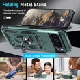 thumbnail image 2 of KOMI Case Compatible with Google Pixel 9 Pro XL Built in Slide Camera Lens Cover+Screen Protector+Finger Ring Holder Kickstand,Heavy Duty Shockproof Full Body Protective Phone Cover, Dark Green, 2 of 5